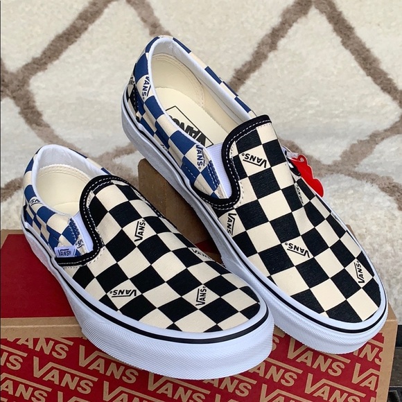 •VANS CLASSIC SLIP-ON BIG CHECK Black/Navy Men’s - Picture 14 of 16
